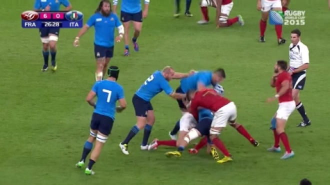 Un momento della partita contro la Francia