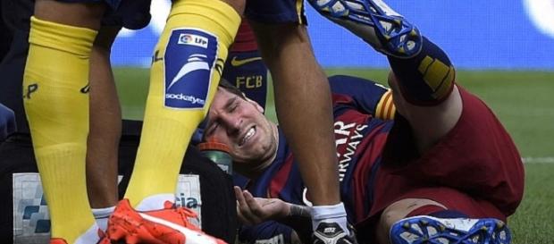 Messi lesionado ante Las Palmas Messi lesionado ante Las Palmas