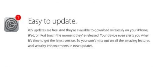 Notifica di aggiornamento iOS 9.0.1
