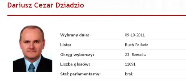 Poseł Dariusz Dziadzio / sejm.gov.pl (printscreen) Poseł Dariusz Dziadzio / sejm.gov.pl (printscreen)