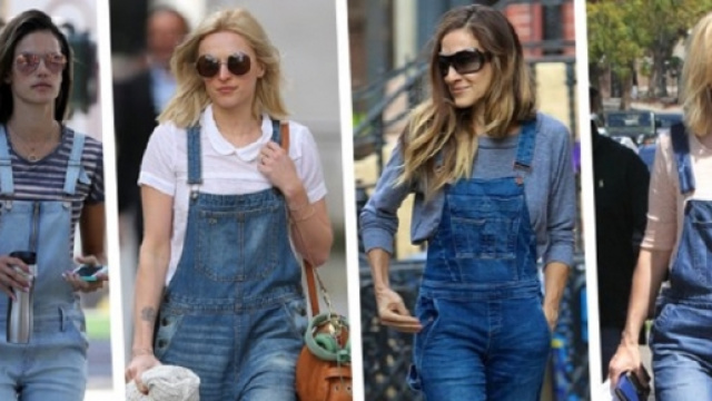 Anche le star adorano la salopette di jeans