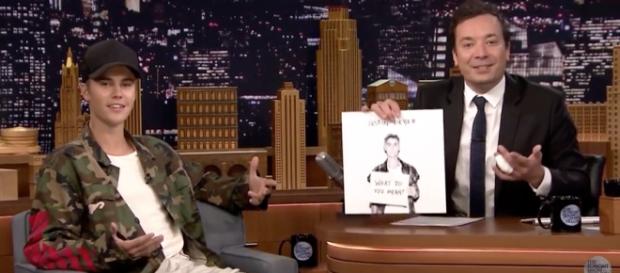 Justin Bieber no The Tonight Show com Jimmy Fallon Justin Bieber no The Tonight Show com Jimmy Fallon