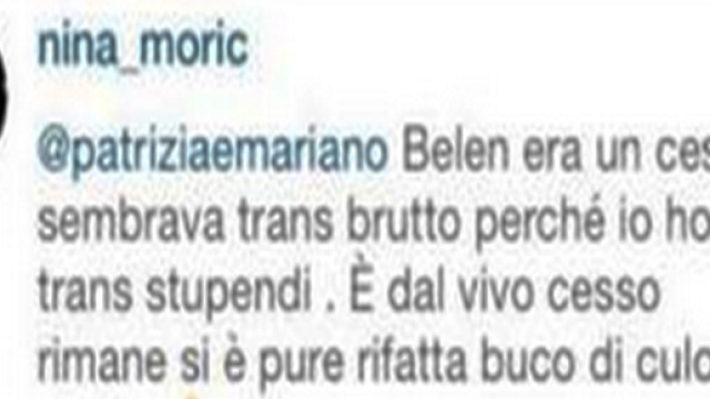 Nina Moric insulta Belen Rodriguez