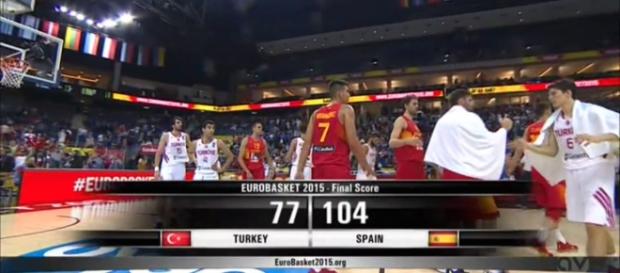 Final del encuentro entre Turquía y España. Final del encuentro entre Turquía y España.
