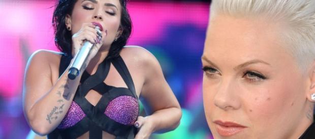 Pink não gostou do que certos cantores fizeram. Pink não gostou do que certos cantores fizeram.