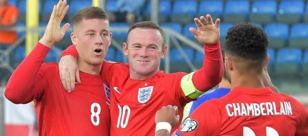 Wayne Rooney celebrating his goal. Wayne Rooney celebrating his goal.