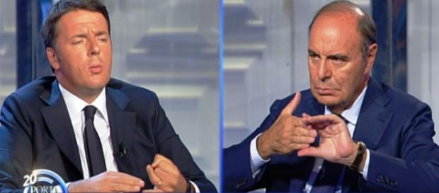 Renzi e Vespa parlano di pensioni anticipate. Renzi e Vespa parlano di pensioni anticipate.