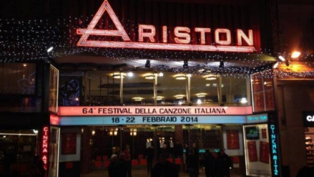 L'ingresso del Teatro Ariston di Sanremo.