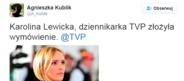 Karolina Lewicka złożyła wymówienie Karolina Lewicka złożyła wymówienie