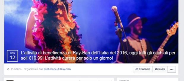 L'evento Facebook della Ray-ban è una truffa. L'evento Facebook della Ray-ban è una truffa.