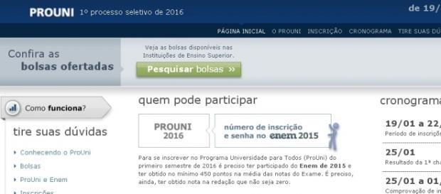 ProUni 2016 abre inscrições para bolsas ProUni 2016 abre inscrições para bolsas