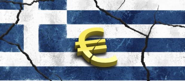 Viñeta que alude a la fracción de Grecia con el € Viñeta que alude a la fracción de Grecia con el €