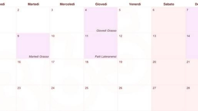Calendario vacanze Carnevale 2016 scuola