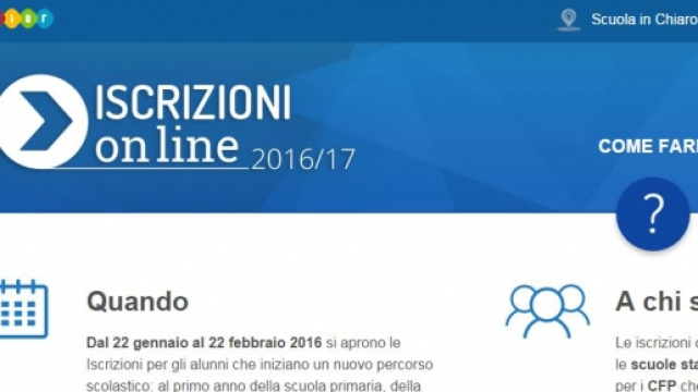 tempi e modi per iscrizioni online