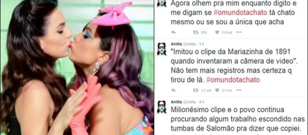 Anitta e Isis Valverde beijando em clipe Anitta e Isis Valverde beijando em clipe
