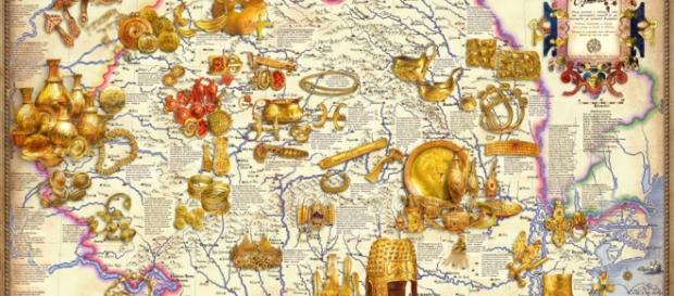 Harta tezaurelor descoperite în România Harta tezaurelor descoperite în România