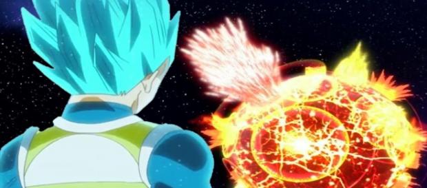 Vegeta en plena destrucción de la tierra Vegeta en plena destrucción de la tierra