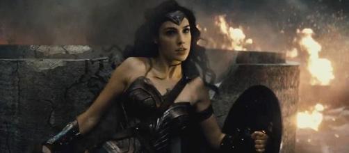 Gal Gadot en el rodaje de 'Wonder Woman'.