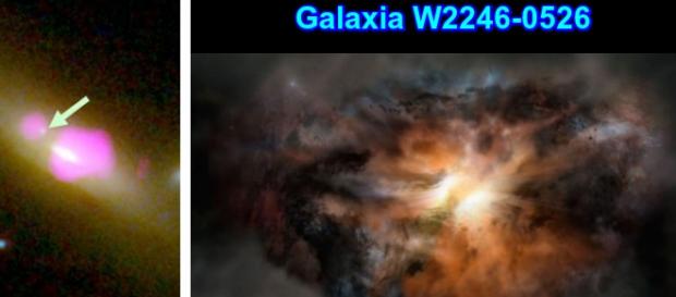 Galaxia W2246-0526, la mas brillante del universo Galaxia W2246-0526, la mas brillante del universo