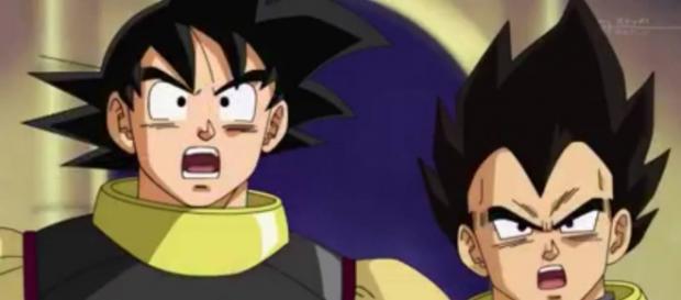 Gokú y Vegeta entrenando en el U7 Gokú y Vegeta entrenando en el U7