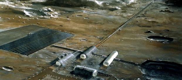 NASA concept of a future lunar base NASA concept of a future lunar base