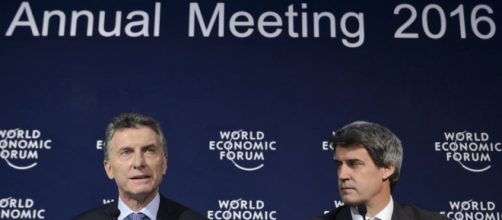 Macri en una conferencia de prensa en Davos