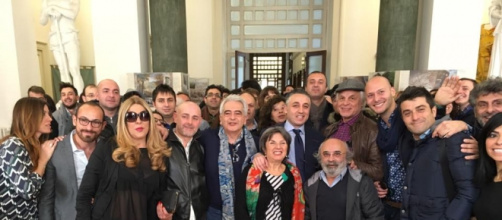 Foto al termine dell'incontro con Michele Placido