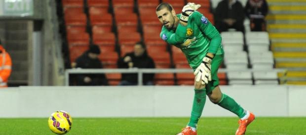 El arquero en uno de sus partidos con el United El arquero en uno de sus partidos con el United