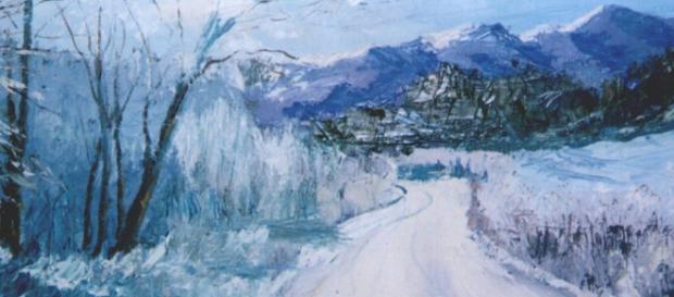 Quadro che rappresenta montagne innevate Quadro che rappresenta montagne innevate