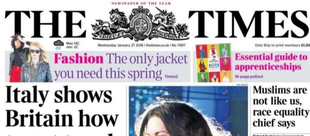 La copertina del Times sul caso di evasione Google La copertina del Times sul caso di evasione Google