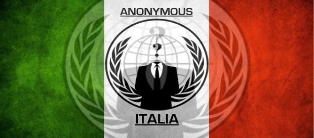 Una delle immagini su Facebook di Anonymous Italia Una delle immagini su Facebook di Anonymous Italia