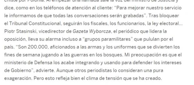 El Pais o sytuacji politycznej w Polsce El Pais o sytuacji politycznej w Polsce