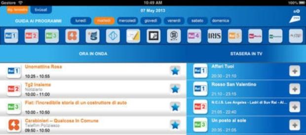 Schermata di programmi televisivi Schermata di programmi televisivi
