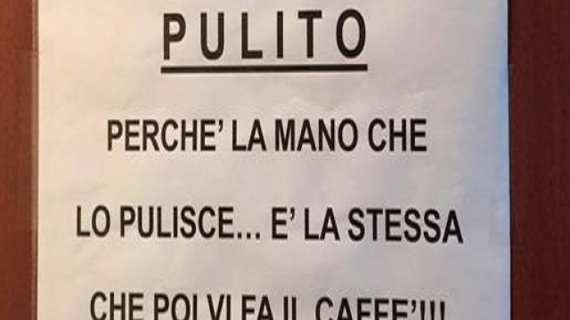 Avviso apparso in un bar in provincia di Pescara