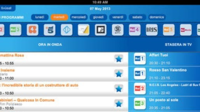 Schermata di programmi televisivi