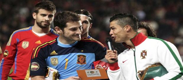 Casillas y Cristiano en un España-Portugal Casillas y Cristiano en un España-Portugal