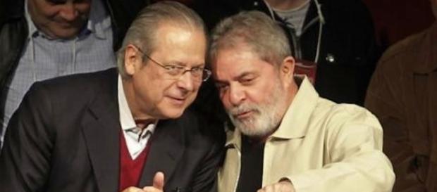 Em destaque, Lula e seu ex-ministro José Dirceu. Em destaque, Lula e seu ex-ministro José Dirceu.