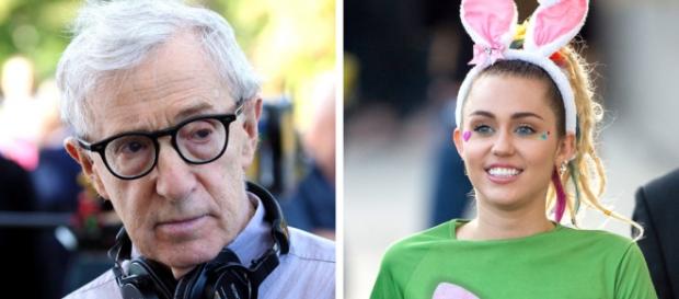 Woody Allen y la cantante y actriz, Miley Cyrus. Woody Allen y la cantante y actriz, Miley Cyrus.