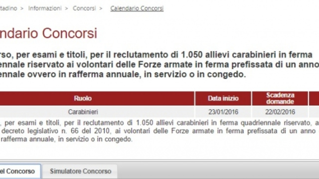 Concorso Carabinieri 2016, le info utili