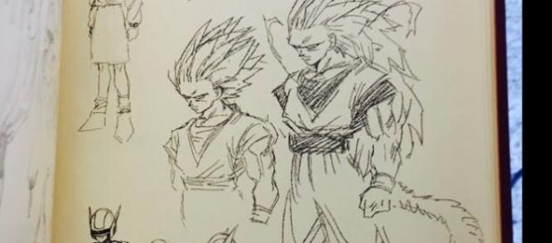 Boceto de Goku en fase 3 del super saiyajin Boceto de Goku en fase 3 del super saiyajin