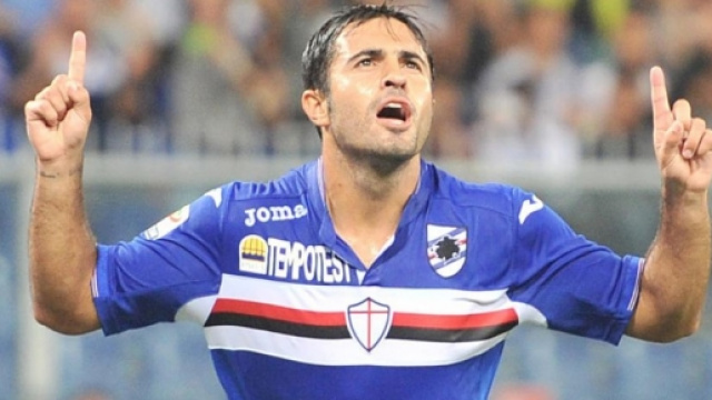 Eder durante un'esultanza con la Samp