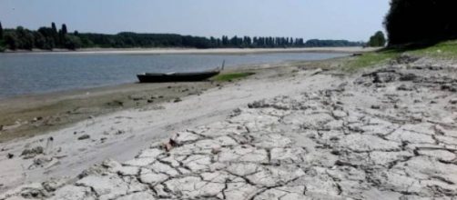 il fiume Po colpito dalla siccità