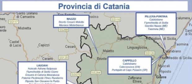 Mafia, mappa clan provincia di Catania Mafia, mappa clan provincia di Catania