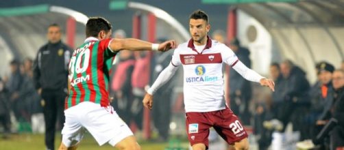 Luca Nizzetto in azione con il Trapani