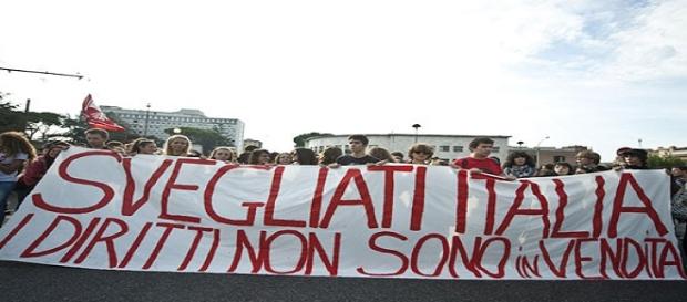 Manifestanti a favore dei diritti civili Manifestanti a favore dei diritti civili