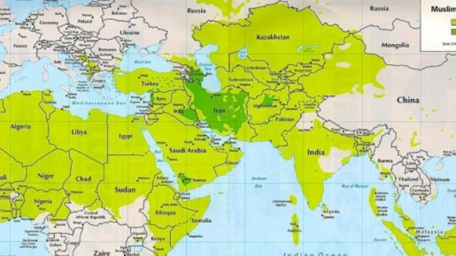 La distribuzione dei mussulmani nel mondo