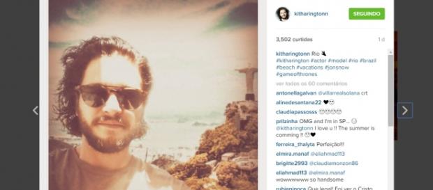Kit Harington no Rio de Janeiro - instagram Kit Harington no Rio de Janeiro - instagram
