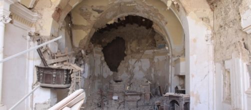 La chiesa di San Giovanni ad Amatrice, pesantemente danneggiata dal terremoto