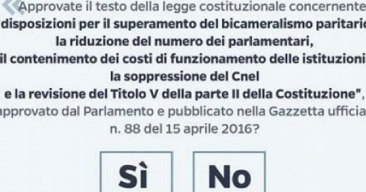 Italicum, Cosa Prevede Davvero Il Terzo Referendum Costituzionale