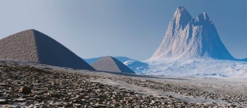 Imagens das supostas pirâmides encontradas na Antártida